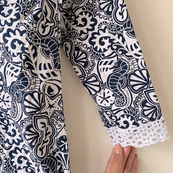 VINEYARD VINES ~ Nautical Crochet Print Blouse - Picture 8 of 10